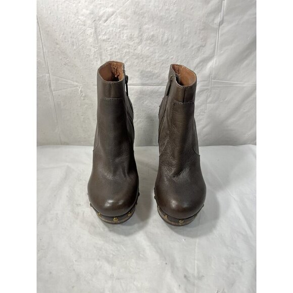 Lucky Brand clog boots Terrace Brown taupe Leather Boot size 6.5 - Picture 1 of 15